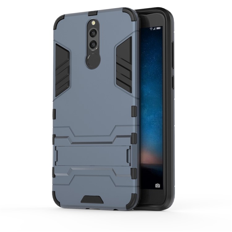 Cool Guard Plastic TPU Back Phone Protection Cover with Kickstand for Huawei Mate 10 Lite / nova 2i / Maimang 6 - Dark Blue-2