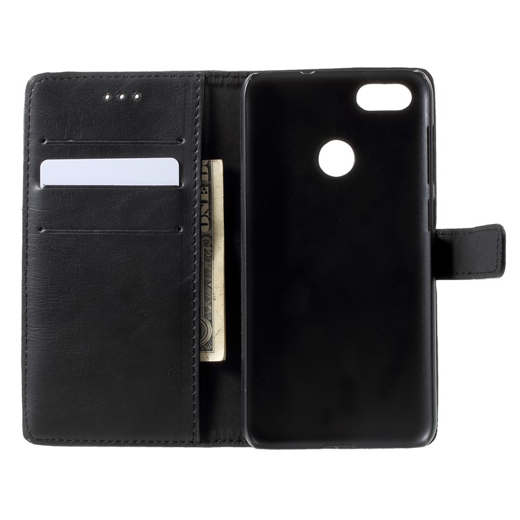 Retro Style Crazy Horse PU Leather Wallet Mobile Case for Huawei P9 lite mini / Enjoy 7 / Y6 Pro (2017) - Black-5