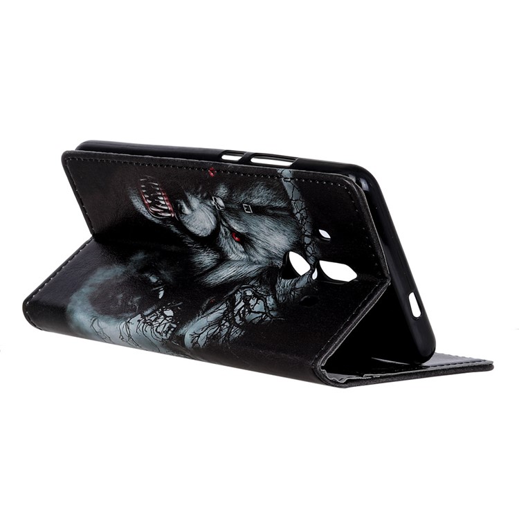 Patterned Wallet Leather Stand Cellphone Case for Huawei Mate 10 Pro - Fierce Wolf-4