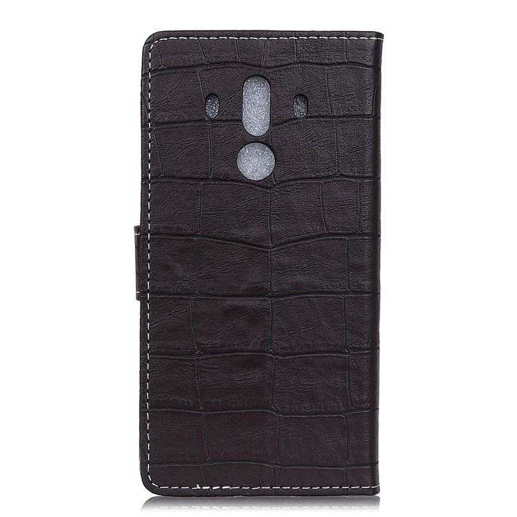 For Huawei Mate 10 Pro Crocodile Texture Vintage Leather Wallet Stand Case - Black-2