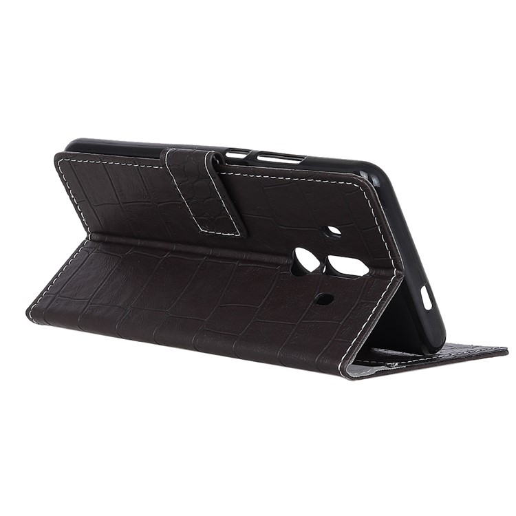 For Huawei Mate 10 Pro Crocodile Texture Vintage Leather Wallet Stand Case - Black-4