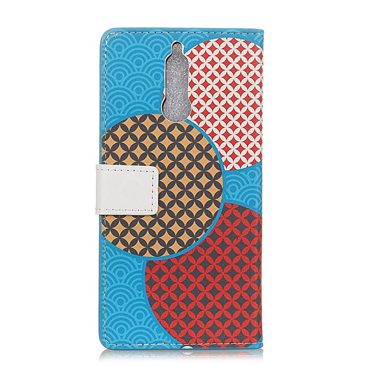Pattern Printing Leather Stand Wallet Phone Case for Huawei Mate 10 Lite / nova 2i / Maimang 6 / Honor 9i (India) - Three Circles-2