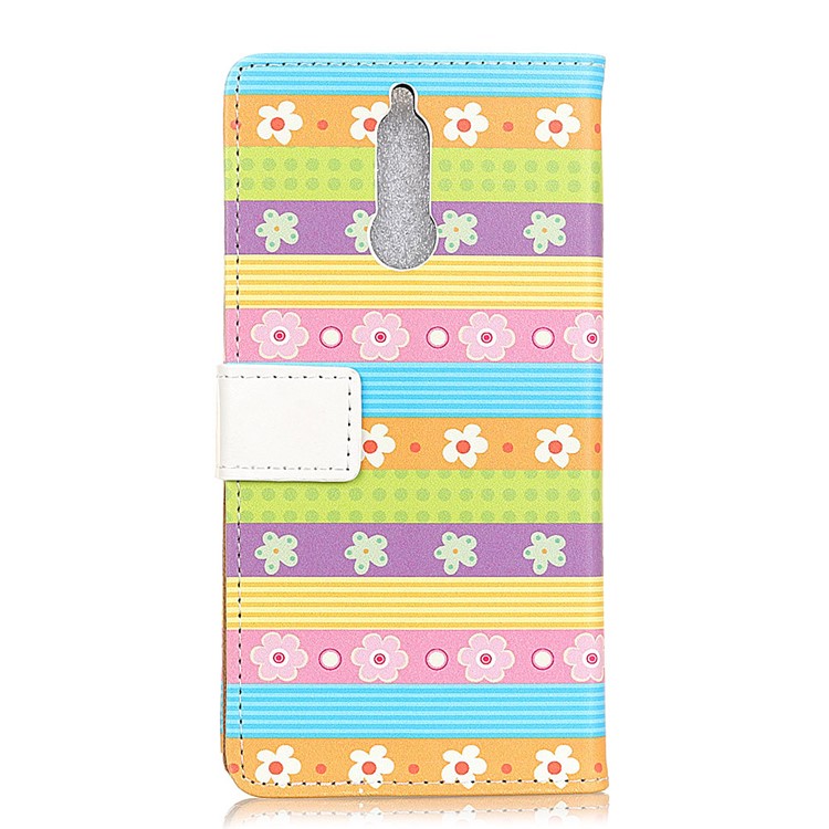 Pattern Printing Leather Stand Wallet Phone Shell for Huawei Mate 10 Lite / nova 2i / Maimang 6 / Honor 9i (India) - Flower Straps-2