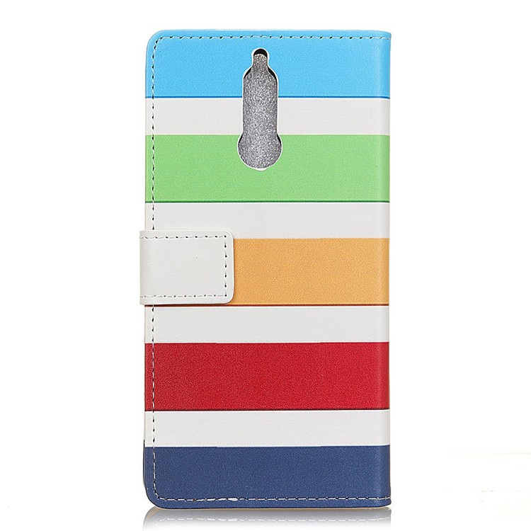 Pattern Printing Leather Stand Wallet Phone Casing for Huawei Mate 10 Lite / nova 2i / Maimang 6 / Honor 9i (India) - Colorful Straps-2