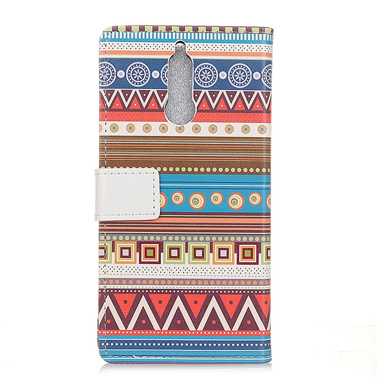 Pattern Printing Leather Stand Wallet Mobile Phone Case for Huawei Mate 10 Lite / nova 2i / Maimang 6 / Honor 9i (India) - Geometric Pattern Straps-2