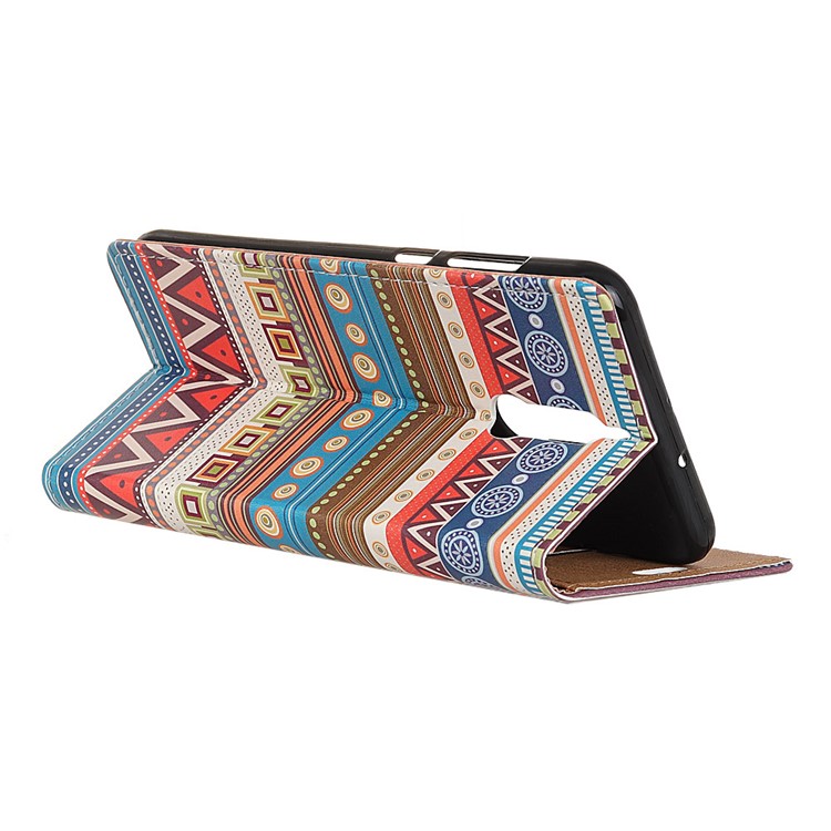 Pattern Printing Leather Stand Wallet Mobile Phone Case for Huawei Mate 10 Lite / nova 2i / Maimang 6 / Honor 9i (India) - Geometric Pattern Straps-3