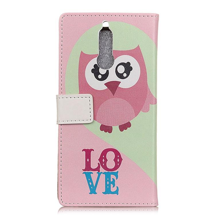 Pattern Printing Leather Magnetic Stand Wallet Phone Shell for Huawei Mate 10 Lite / nova 2i / Maimang 6 / Honor 9i (India) - Owl And Love-2