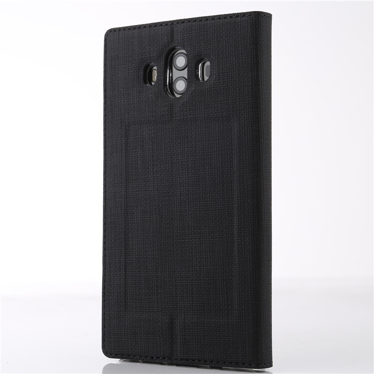 VILI DMX Cross Texture View Window Leather Stand Phone Case for Huawei Mate 10 - Black-2