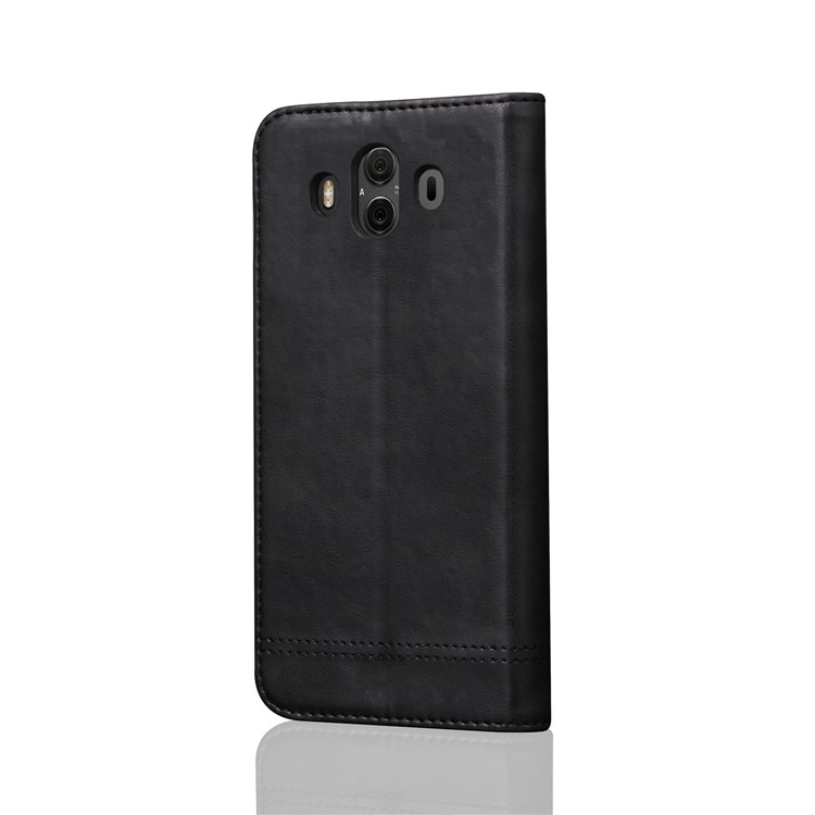 Retro Style Auto-absorbed Crazy Horse Leather Wallet Stand Case for Huawei Mate 10 - Black-2