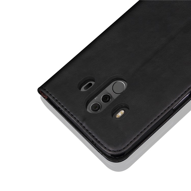 Retro Style Crazy Horse Auto-absorbed Leather Wallet Phone Shell for Huawei Mate 10 Pro - Black-3