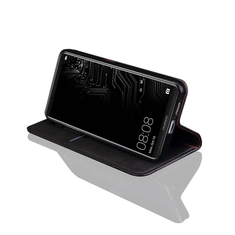 Retro Style Crazy Horse Auto-absorbed Leather Wallet Phone Shell for Huawei Mate 10 Pro - Black-4