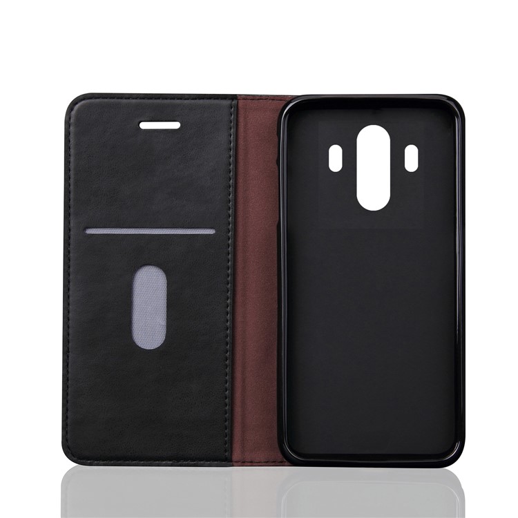 Retro Style Crazy Horse Auto-absorbed Leather Wallet Phone Shell for Huawei Mate 10 Pro - Black-6