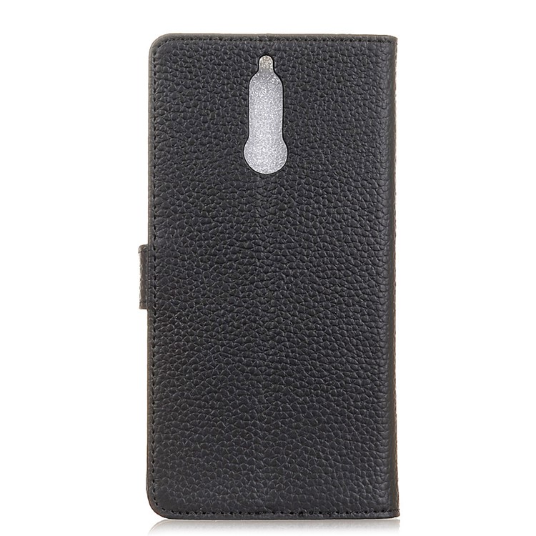 Litchi Grain Genuine Leather Wallet Cover for Huawei Mate 10 Lite / nova 2i / Maimang 6 / Honor 9i (India) - Black-2