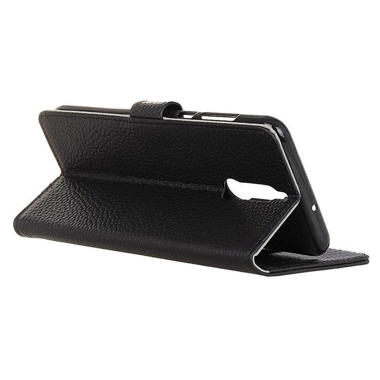 Litchi Grain Genuine Leather Wallet Cover for Huawei Mate 10 Lite / nova 2i / Maimang 6 / Honor 9i (India) - Black-4
