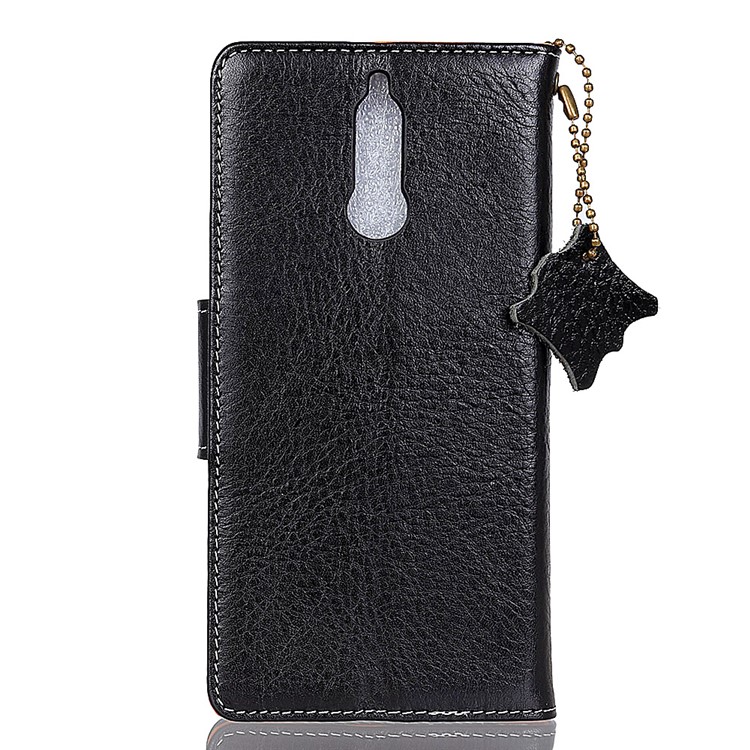 Crazy Horse Genuine Leather Stand Wallet Case for Huawei Mate 10 Lite - Black-2