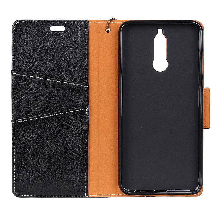 Crazy Horse Genuine Leather Stand Wallet Case for Huawei Mate 10 Lite - Black-4