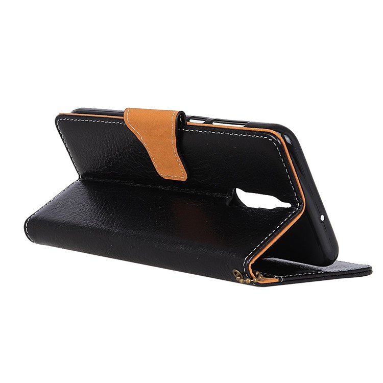 Crazy Horse Genuine Leather Stand Wallet Case for Huawei Mate 10 Lite - Black-5