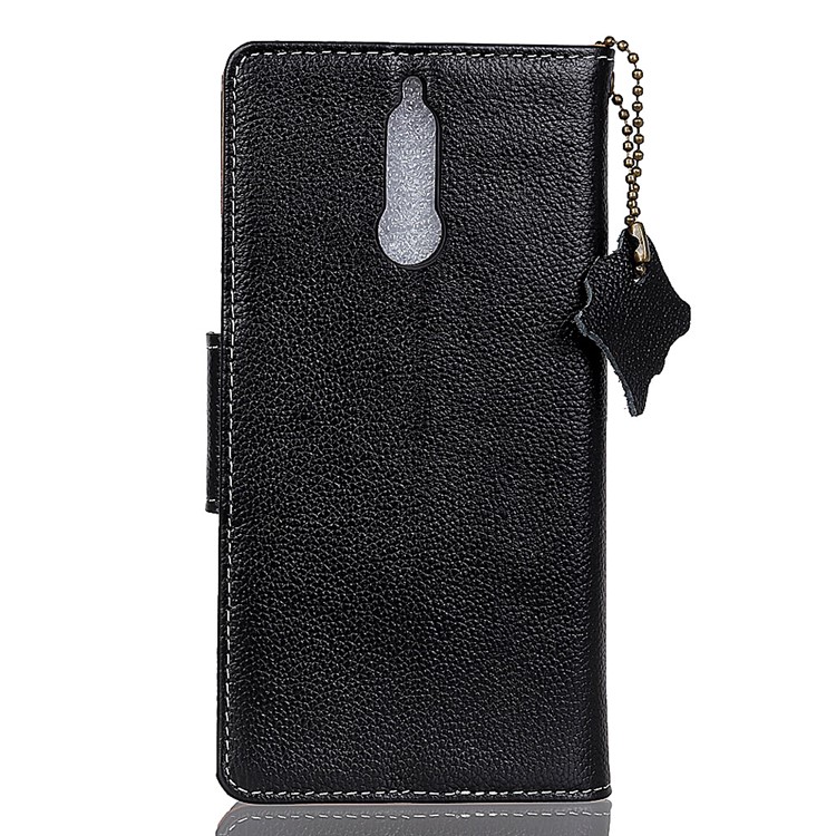 Litchi Texture Stand Wallet Genuine Leather Case for Huawei Mate 10 Lite - Black-2