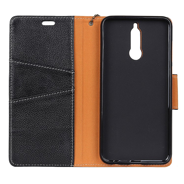 Litchi Texture Stand Wallet Genuine Leather Case for Huawei Mate 10 Lite - Black-3