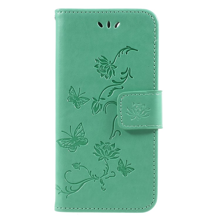 Imprint Butterfly and Flower Leather Protection Phone Shell for Huawei Honor 6A / 5C pro - Green-1