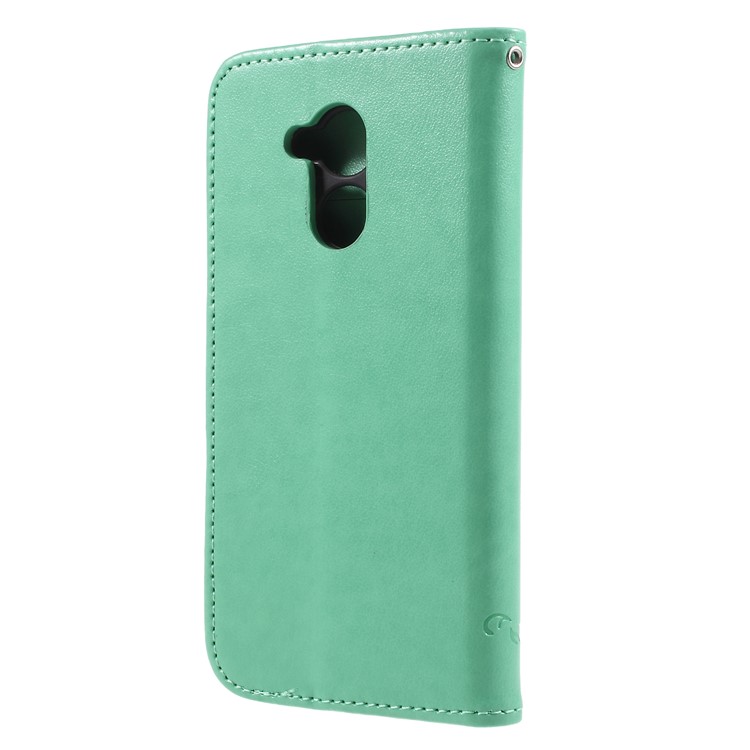 Imprint Butterfly and Flower Leather Protection Phone Shell for Huawei Honor 6A / 5C pro - Green-2