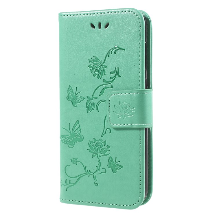Imprint Butterfly and Flower Leather Protection Phone Shell for Huawei Honor 6A / 5C pro - Green-3