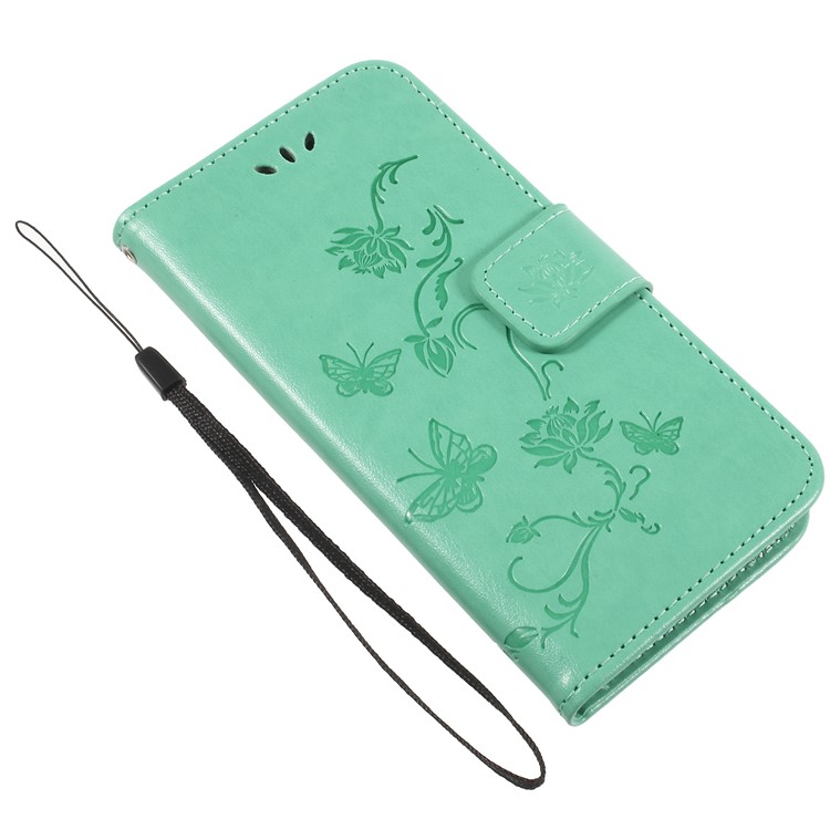 Imprint Butterfly and Flower Leather Protection Phone Shell for Huawei Honor 6A / 5C pro - Green-7
