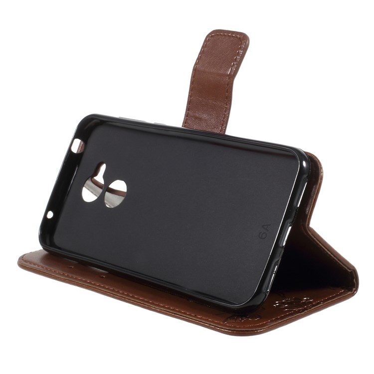 Imprint Butterfly and Flower Leather Mobile Phone Cover Case for Huawei Honor 6A / 5C pro - Brown-4