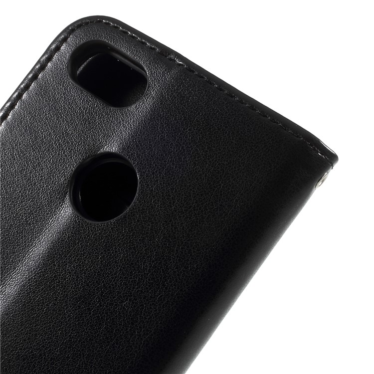 Imprint Butterfly and Flower PU Leather Cover for Huawei Y6 Pro (2017)/Enjoy 7/P9 lite mini - Black-8