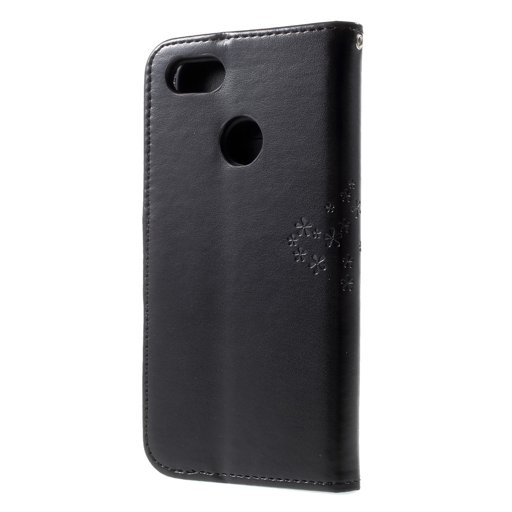 Imprint Tree Owl Leather Wallet Stand Case for Huawei P9 lite mini / Y6 Pro (2017) / Enjoy 7 - Black-2