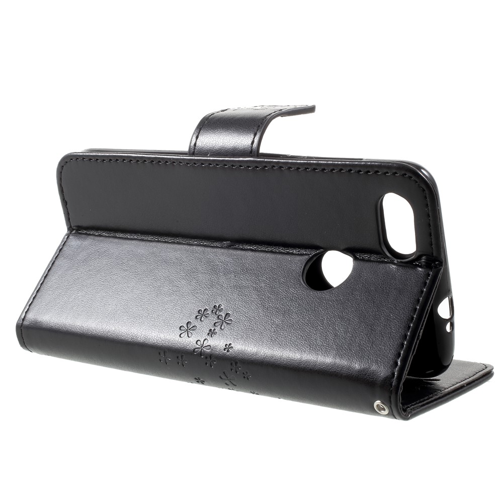 Imprint Tree Owl Leather Wallet Stand Case for Huawei P9 lite mini / Y6 Pro (2017) / Enjoy 7 - Black-4