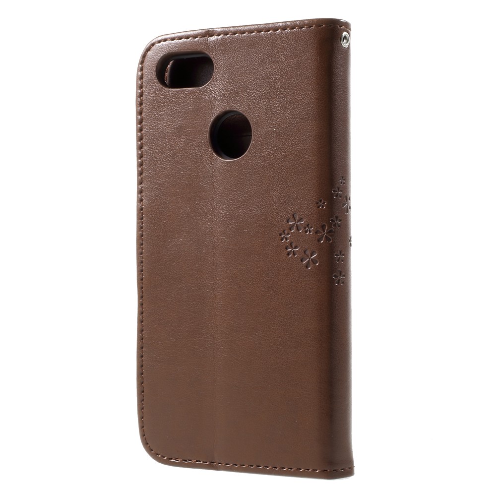 Imprint Tree Owl Leather Protective Case Cover for Huawei P9 lite mini / Y6 Pro (2017) / Enjoy 7 - Brown-2