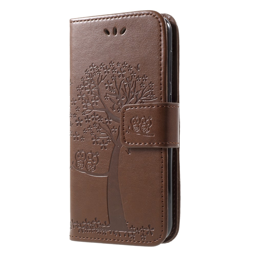 Imprint Tree Owl Leather Protective Case Cover for Huawei P9 lite mini / Y6 Pro (2017) / Enjoy 7 - Brown-3