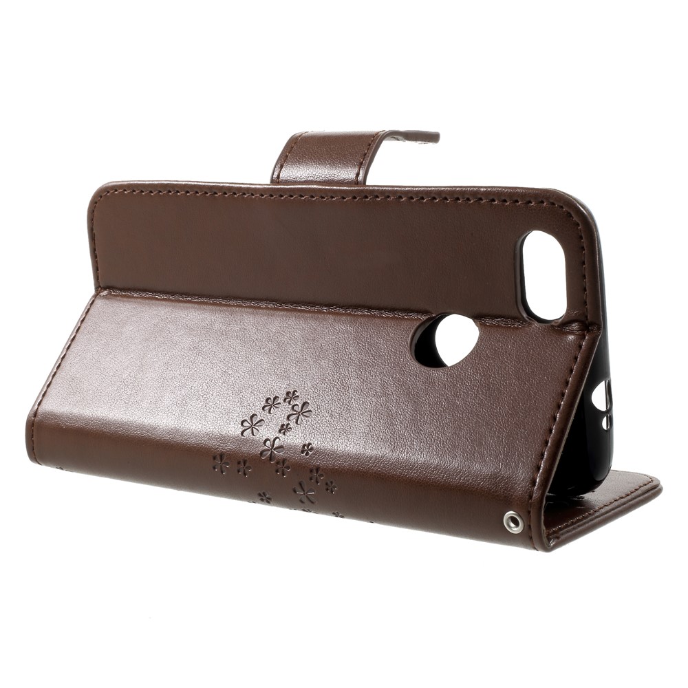 Imprint Tree Owl Leather Protective Case Cover for Huawei P9 lite mini / Y6 Pro (2017) / Enjoy 7 - Brown-4