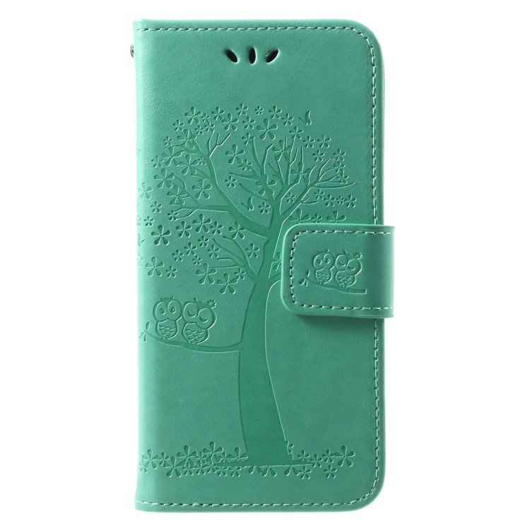Imprint Tree Owl Magnetic Wallet PU Leather Stand Mobile Phone Cover for Huawei Honor 6A/Honor 5C pro - Green-1