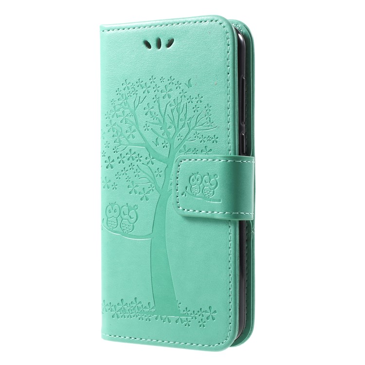 Imprint Tree Owl Magnetic Wallet PU Leather Stand Mobile Phone Cover for Huawei Honor 6A/Honor 5C pro - Green-3