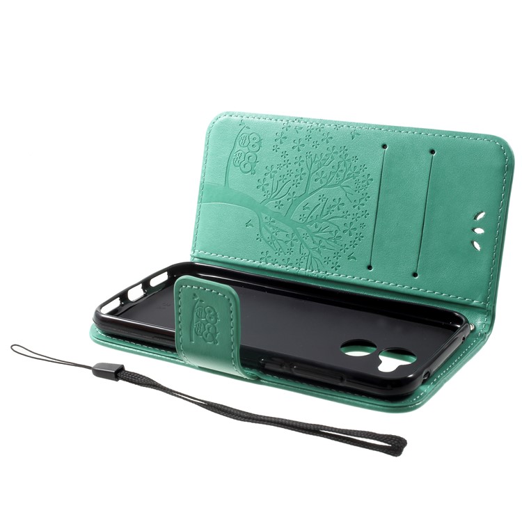 Imprint Tree Owl Magnetic Wallet PU Leather Stand Mobile Phone Cover for Huawei Honor 6A/Honor 5C pro - Green-5