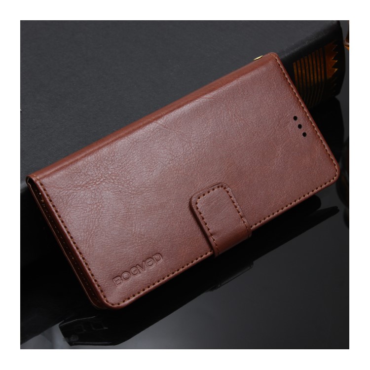 BOGVED Crazy Horse PU Leather Wallet Phone Case for Huawei Mate 10 Lite - Brown-1