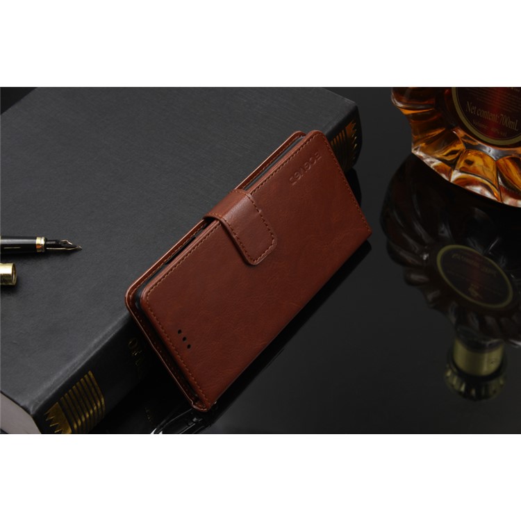 BOGVED Crazy Horse PU Leather Wallet Phone Case for Huawei Mate 10 Lite - Brown-3