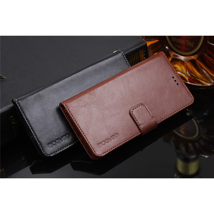BOGVED Crazy Horse PU Leather Wallet Phone Case for Huawei Mate 10 Lite - Brown-4