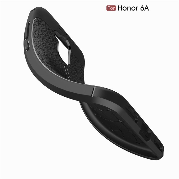 Litchi Grain TPU Back Phone Casing for Huawei Honor 6A - Black-9
