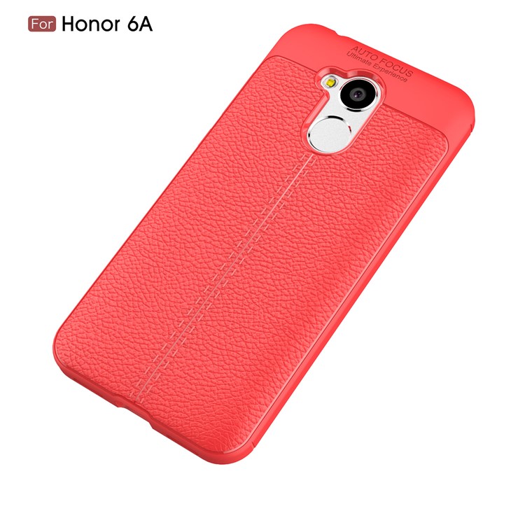 Litchi Grain TPU Back Protection Phone Back Case for Huawei Honor 6A / Honor 5C pro - Red-2