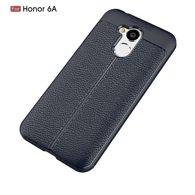 For Huawei Honor 6A / Honor 5C pro Litchi Texture TPU Back Phone Protective Cover Shell - Dark Blue-2