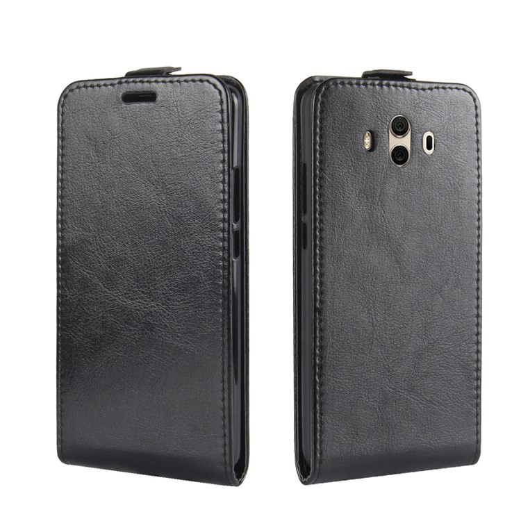 Verrückte Pferd Vertikale Flip Ledertasche Mit Kartensteckplatz Für Huawei Mate 10 - Schwarz-4