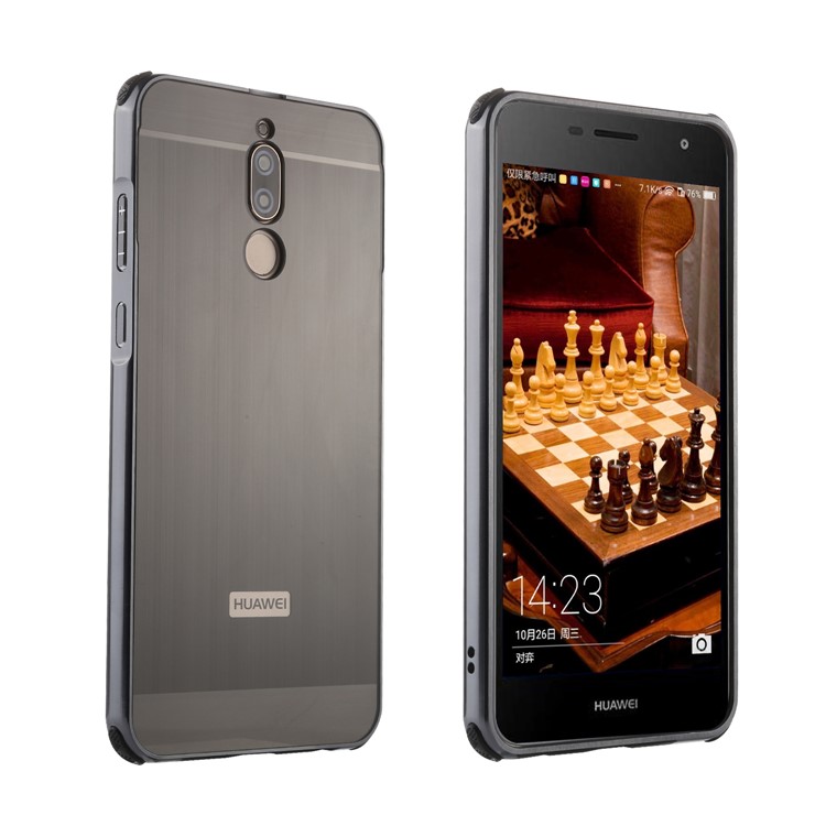 Metal Bumper Slide-on Plastic Back Combo Protective Case for Huawei Mate 10 Lite / nova 2i / Maimang 6 - Black-1