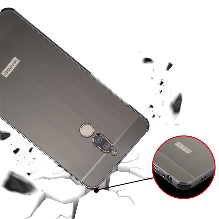 Metal Bumper Slide-on Plastic Back Combo Protective Case for Huawei Mate 10 Lite / nova 2i / Maimang 6 - Black-6