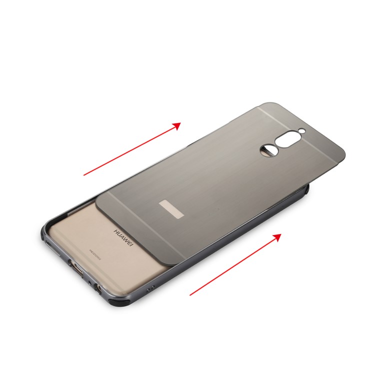 Metal Bumper Slide-on Plastic Back Combo Protective Case for Huawei Mate 10 Lite / nova 2i / Maimang 6 - Black-7