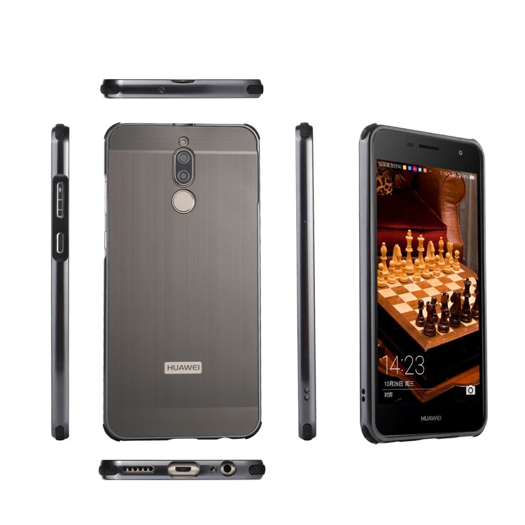 Metal Bumper Slide-on Plastic Back Combo Protective Case for Huawei Mate 10 Lite / nova 2i / Maimang 6 - Black-8