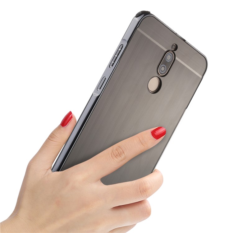 Metal Bumper Slide-on Plastic Back Combo Protective Case for Huawei Mate 10 Lite / nova 2i / Maimang 6 - Black-9