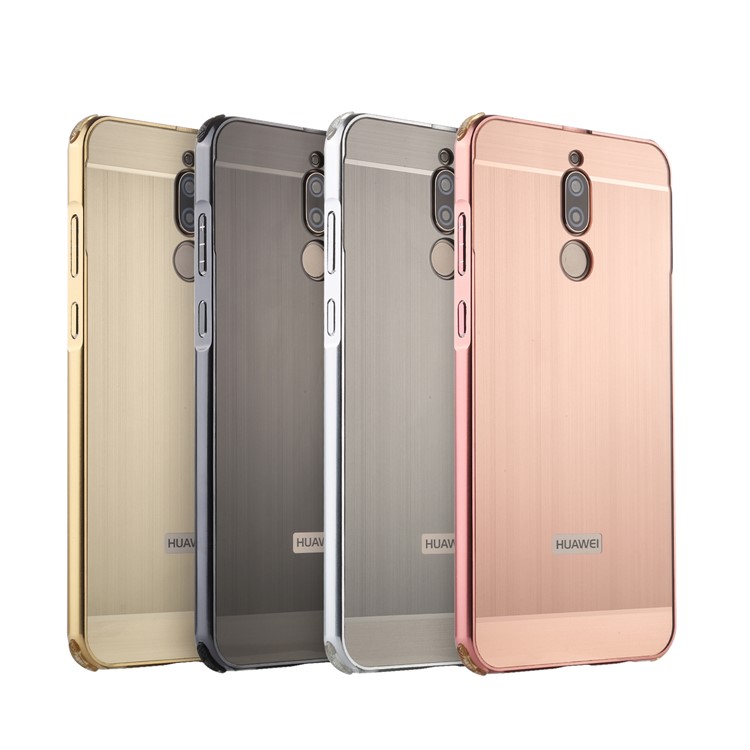 Slide-on Metal Bumper Plastic Back Cover for Huawei Mate 10 Lite / nova 2i / Maimang 6 - Gold-5